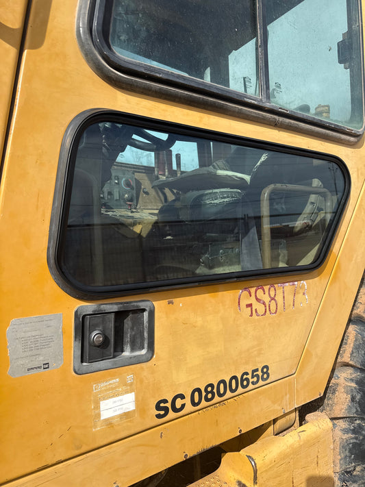 CAT 613 Scraper / Water Pull Lower Door Kick Window Glass – 36" × 13 1/8"
