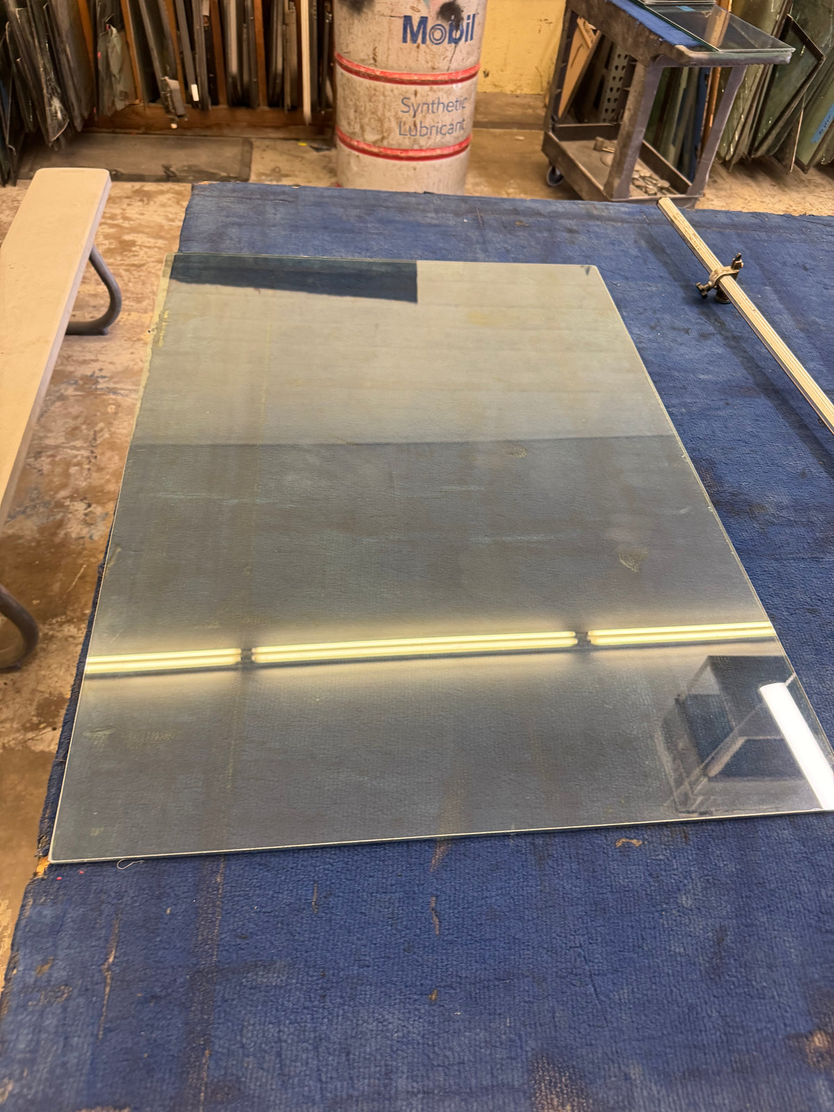 Komatsu PC88MR Front Windshield – Custom Cut Green Laminated Glass 29-1/4" x 39-1/2"